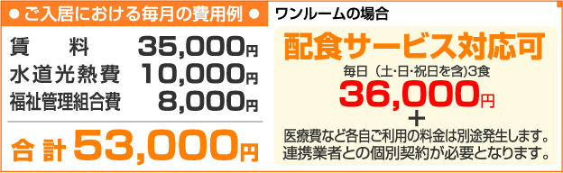 毎月の費用例