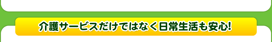 介護サービスだけではなく日常生活も安心!